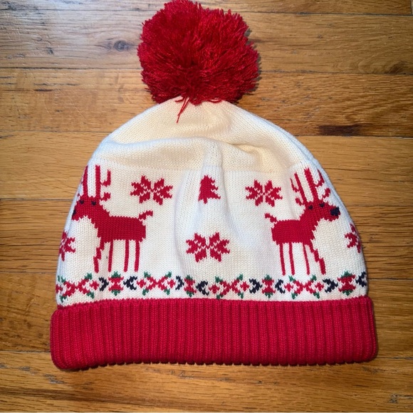 HANNA ANDERSSON Christmas Holiday Reindeer Winter Beanie Hat size XL - Picture 2 of 3
